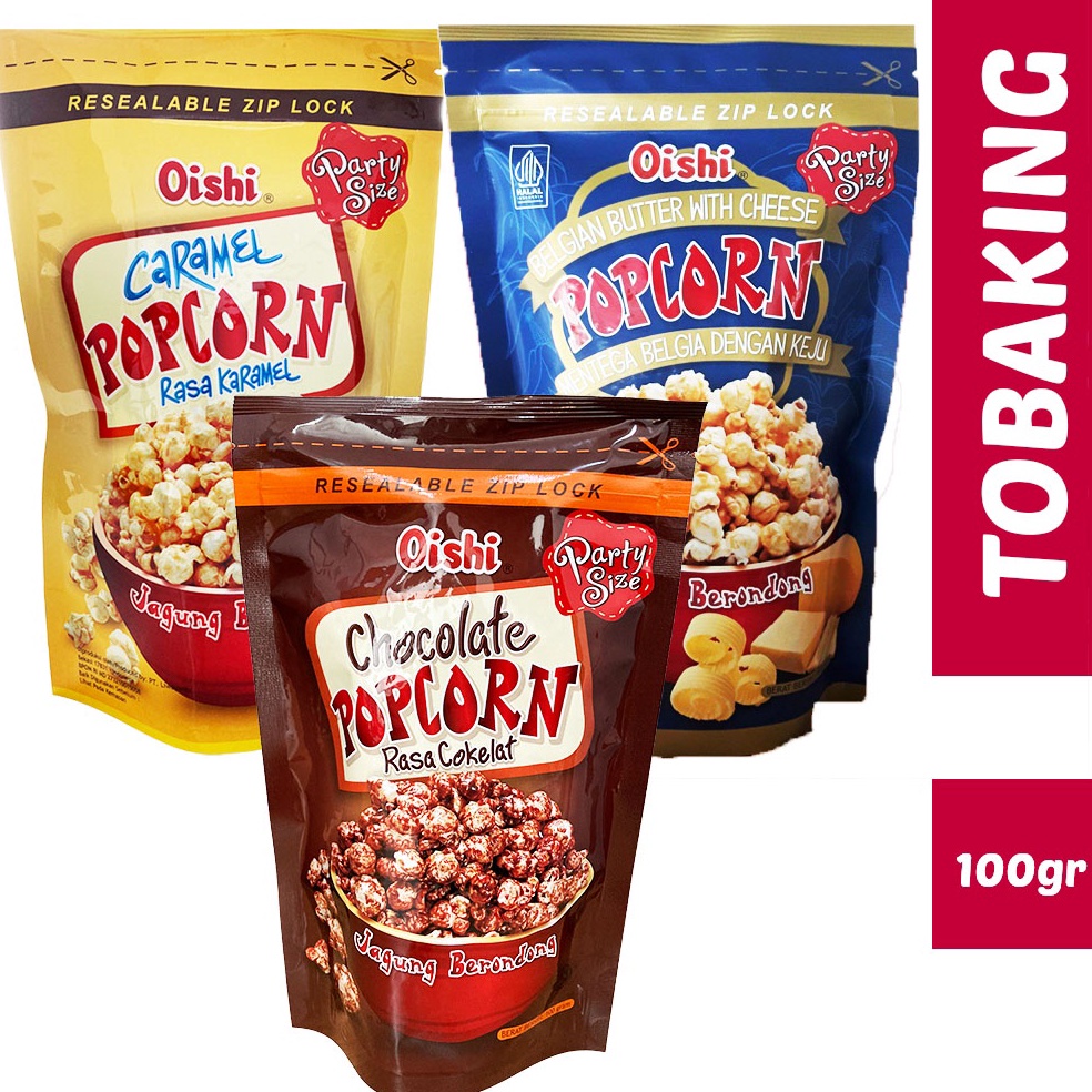 

[✤P97<] Oishi Popcorn Caramel Coklat Camilan Snack Jagung Pop Corn 100gr Buruan Serbu