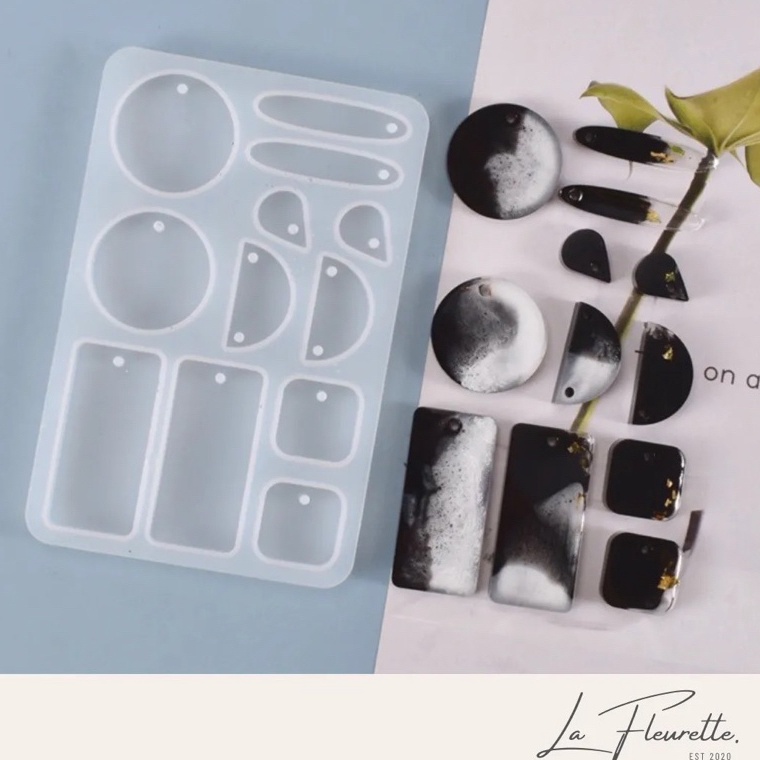 Sal3 cetakan silikon liontin / cetakan resin anting / keychain resin mold / cetakan resin kalung / c