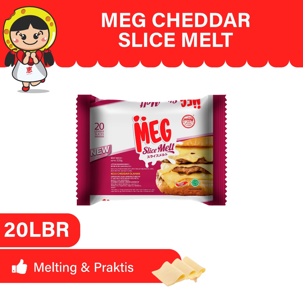 

Model Baru MEG Cheddar Slice Melt 20 slices d90m9