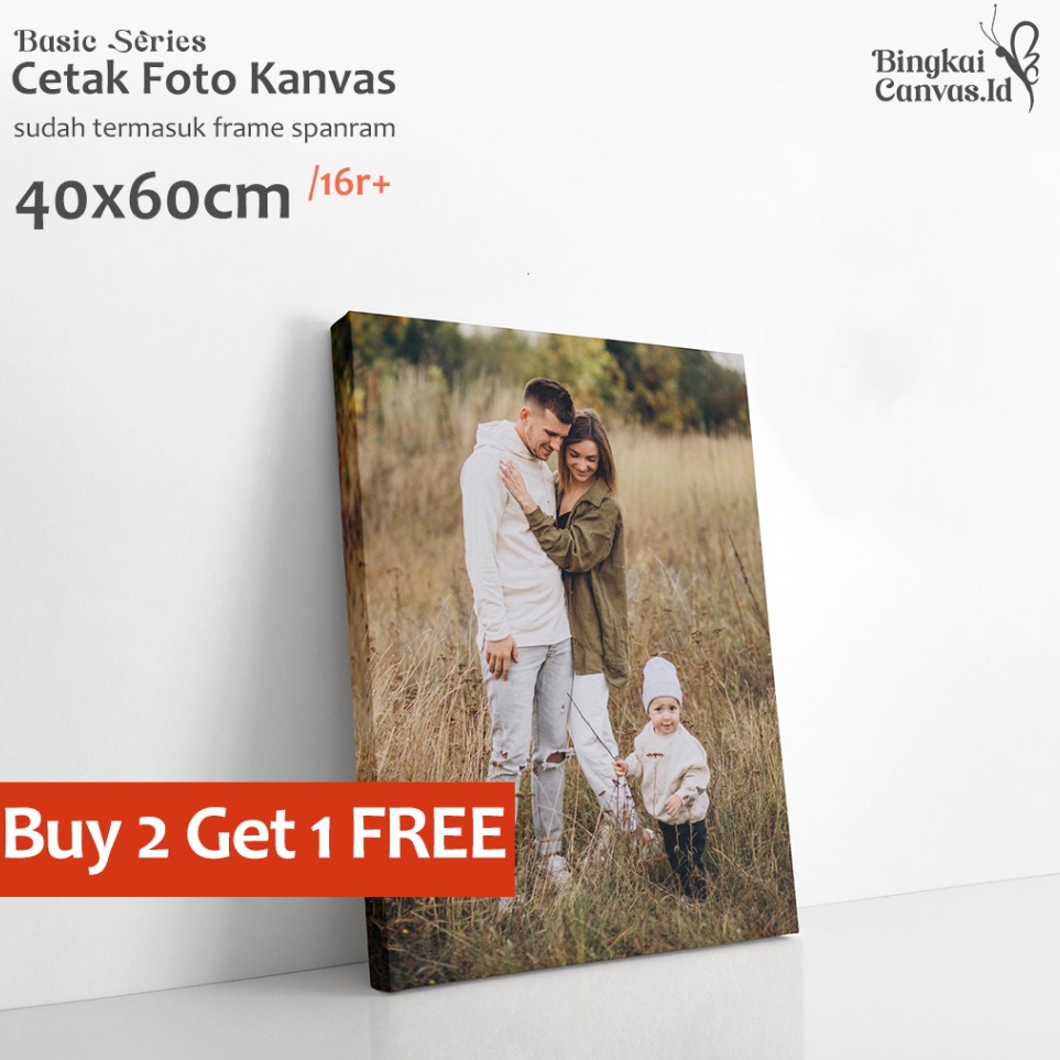 KODE NYP872 Cetak foto kanvas 40x60cm 16R/Canvas photo print + spanram