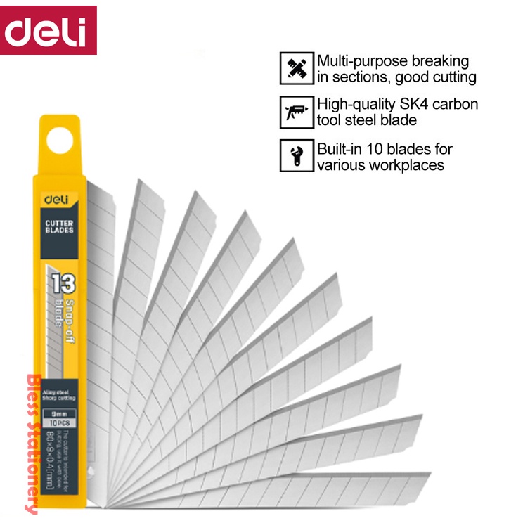 

Kirim Langsung Deli isi cutter kecil isi ulang cuter cutter blade refill (10pcs) Big Sale