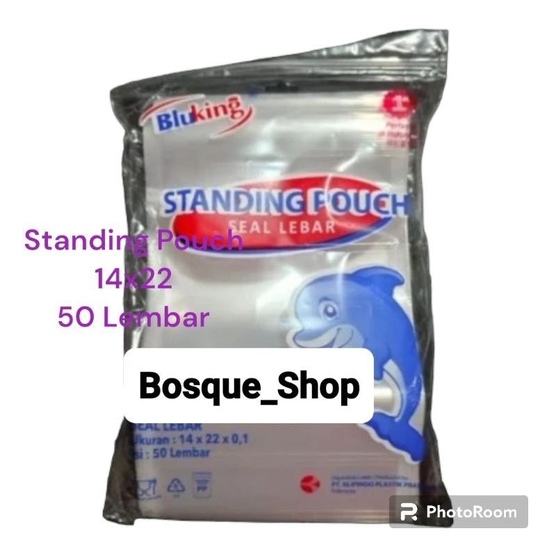 Kantong Plastik Standing Pouch 14x22 Seal Lebar Isi 50 Pcs
