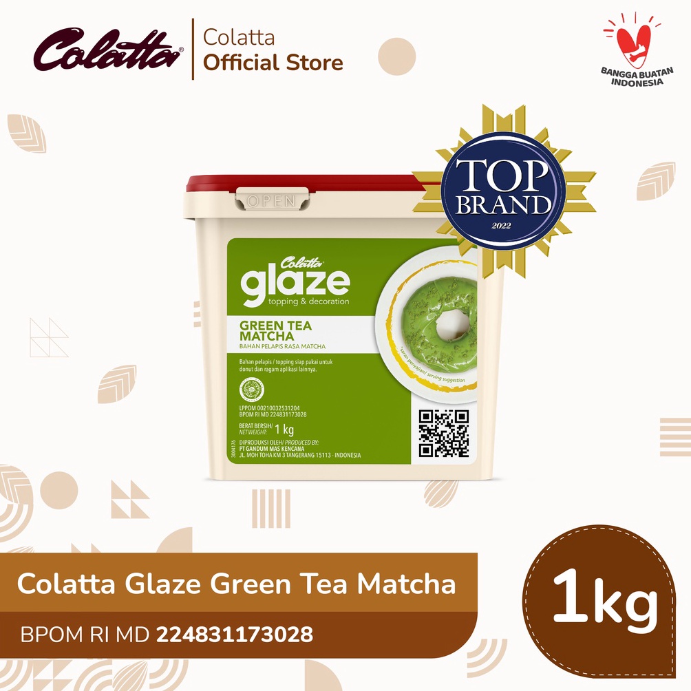 

[❅O27>] Colatta Glaze Green Tea - Bahan Pelapis Green Tea 1Kg Special Promo