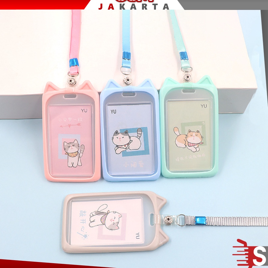 

Ready Stock OSM JKT 5770 Name Tag Lanyard Gantungan Kartu Motif Kuping / Id Card Holder Akses MRT Busway E-Money Bentuk Karakter Warna Pastel Murah