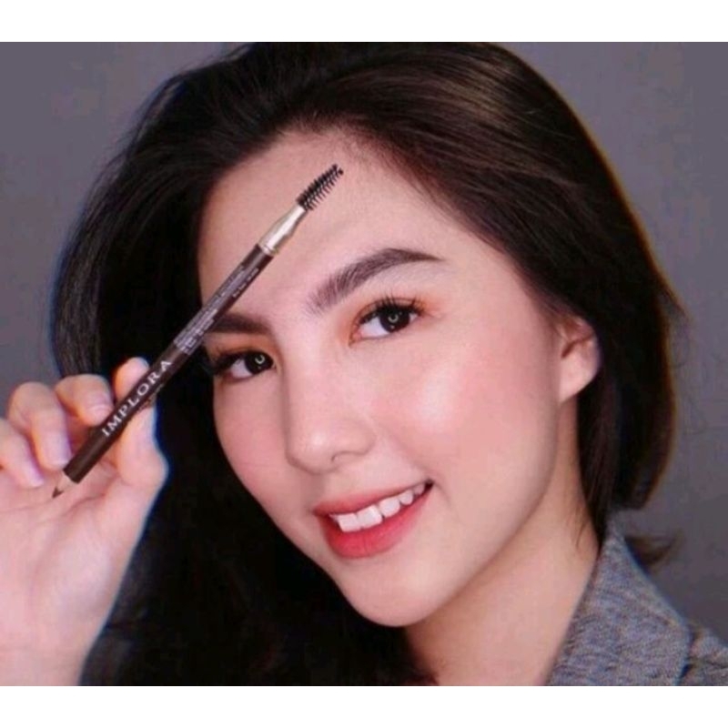 Implora Pensil Alis BPOM kEmasan baru Pensil Alis Waterproof Pensil Alis tahan lama dan Two in One s