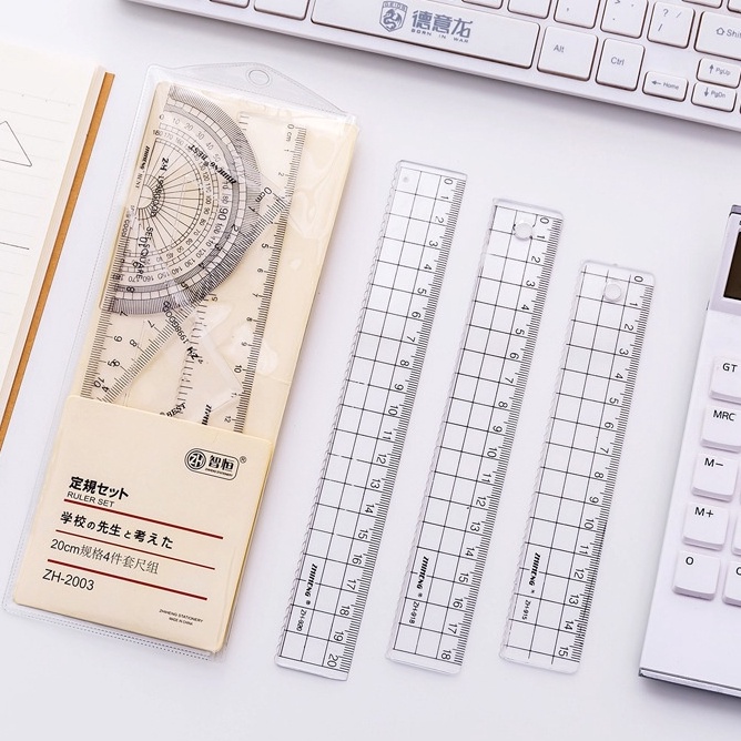 

Grosir Ruler Penggaris Akurat Transparant model Muji Style 15 18 20 cm dan geometry - Zhiheng ➠❉✳