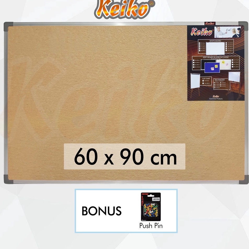 

Sale Softboard / Pin Board / Cork Board / Papan Pengumuman / Mading Gantung Polos Keiko 60 x 90 cm ➱➴≛❉