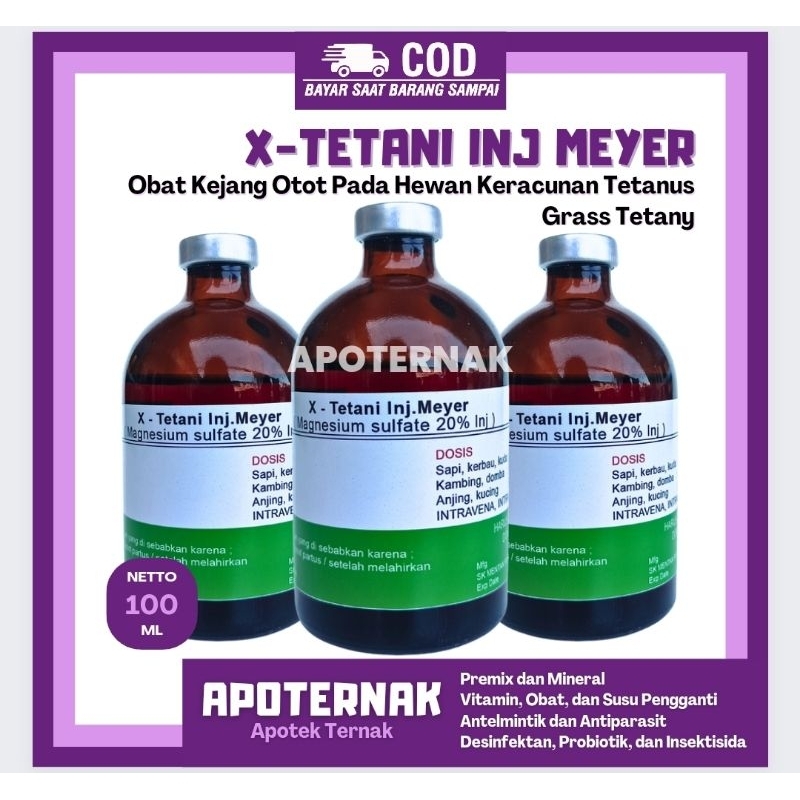 X tetani 100ml Injeksi Meyer Obat Tetanus pada Kambing Kejang