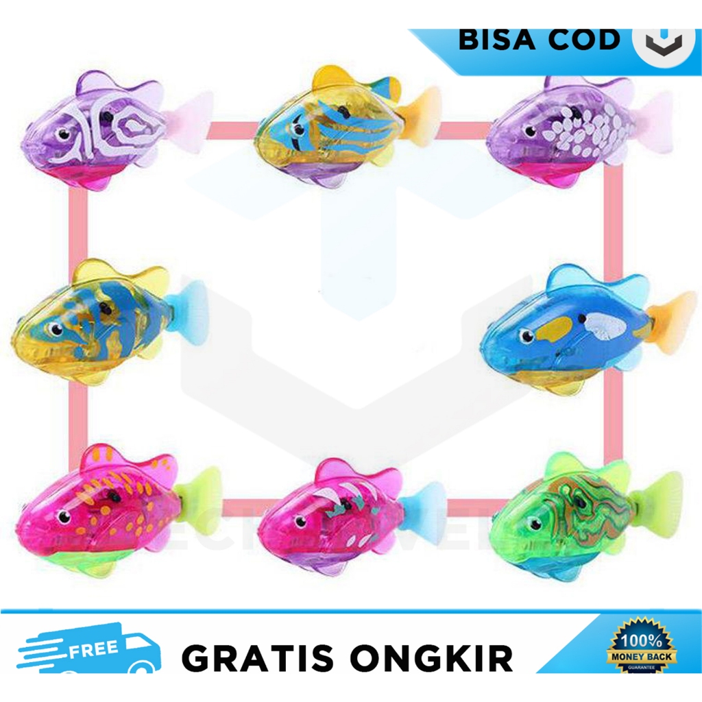 MAINAN ANAK IKAN IKANAN BERGERAK DI AIR BERENANG FISH TANK MULTI COLOR