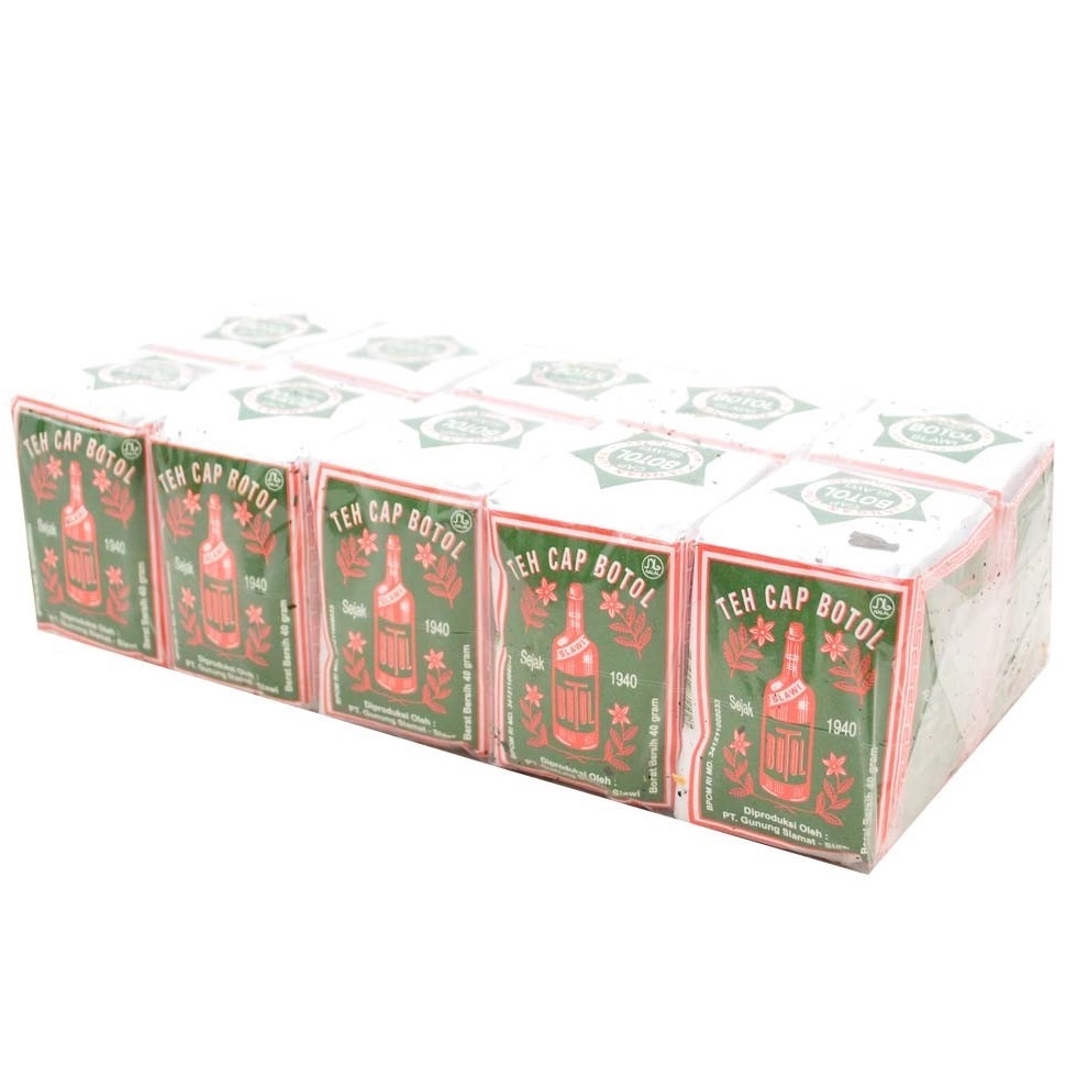 

[PRODUK-WTQRE40] [ 1 PAK ] Teh Cap Botol Hijau 40gr 44