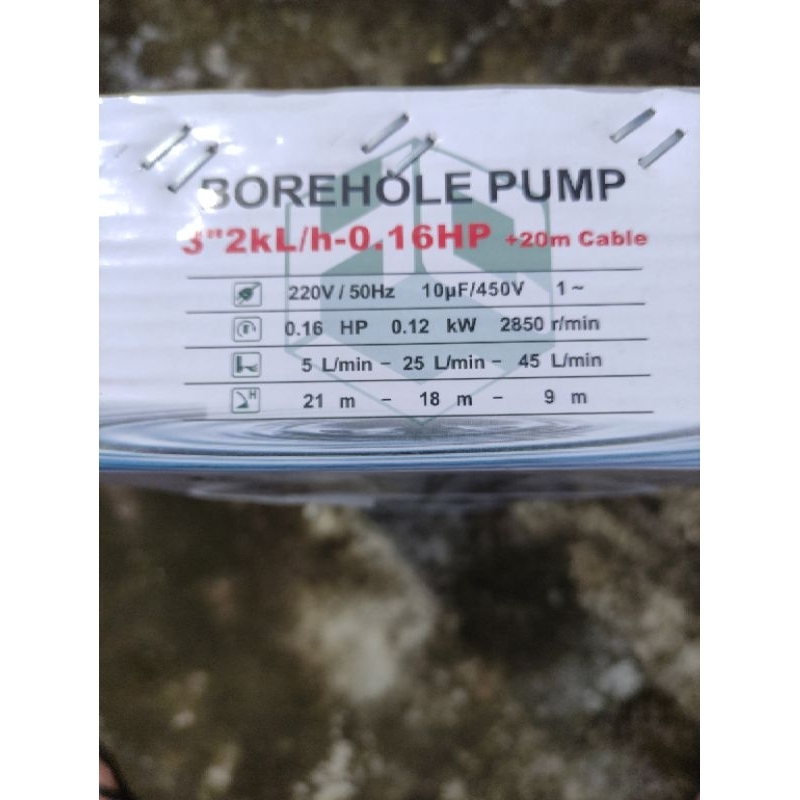 submersible HCL 0,16 HP + Kabel 20 meter