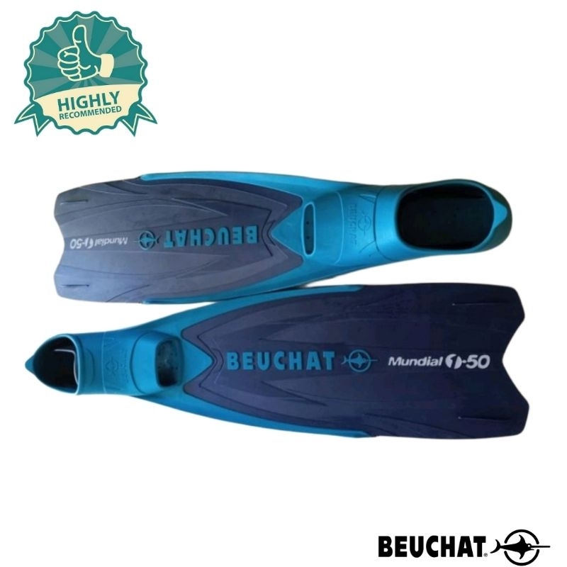 Semi Long Fin Beuchat Mundial Freedive Kaki Katak Panjang