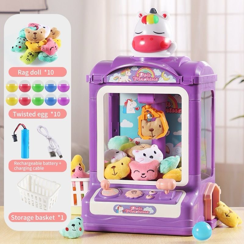 Mainan Mesin Capit Boneka Mini Claw Machine Mesin Capit Kecil Mainan Anak Capit Lampu dan Musik TDT-