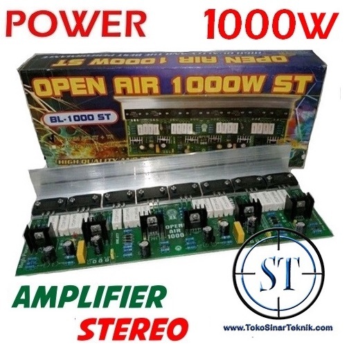 Kit Open Air 2x500w 1000W Stereo ( Power Amplifier Stereo 1000 Watt ) TR Transistor SANKEN 1216 /