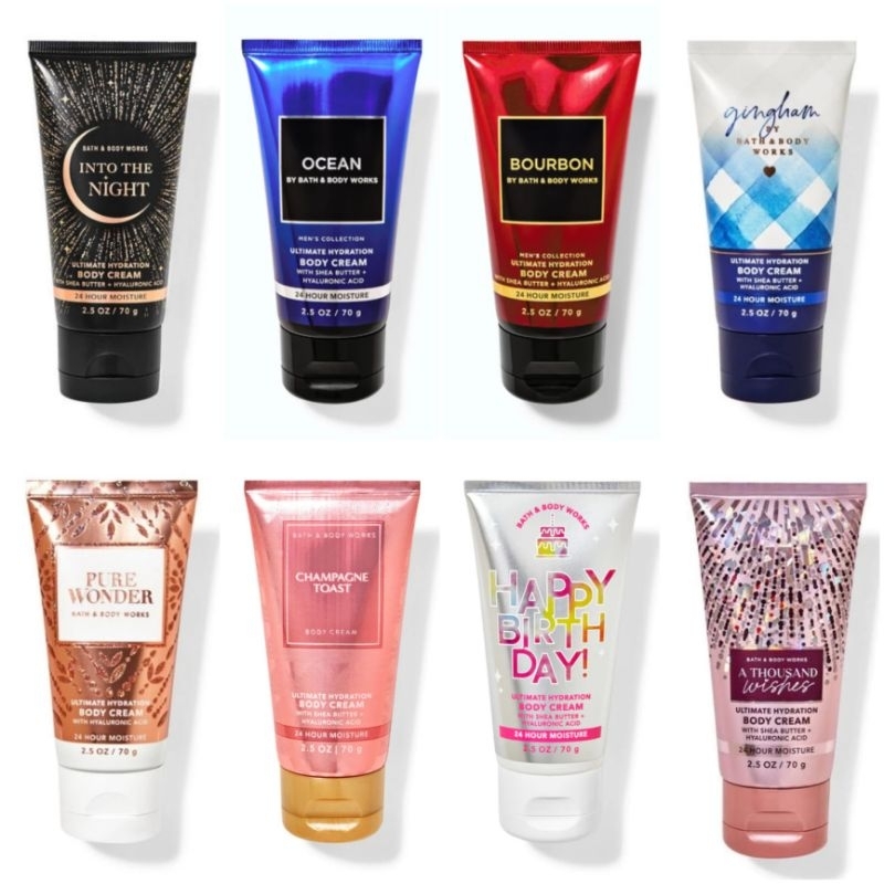 BBW BODY CREAM TRAVEL SIZE - INTO THE NIGHT, LAVENDER VANILLA, PURE WONDER, A THOUSAND WISHES, VANIL