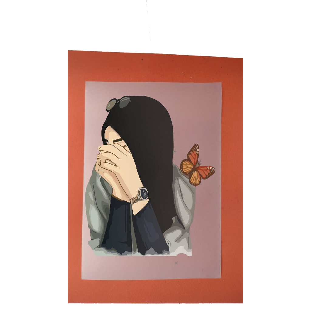 

Sablon Setrika DTF Ukuran A4 21cm Thema Carton Hijabp Resolution High