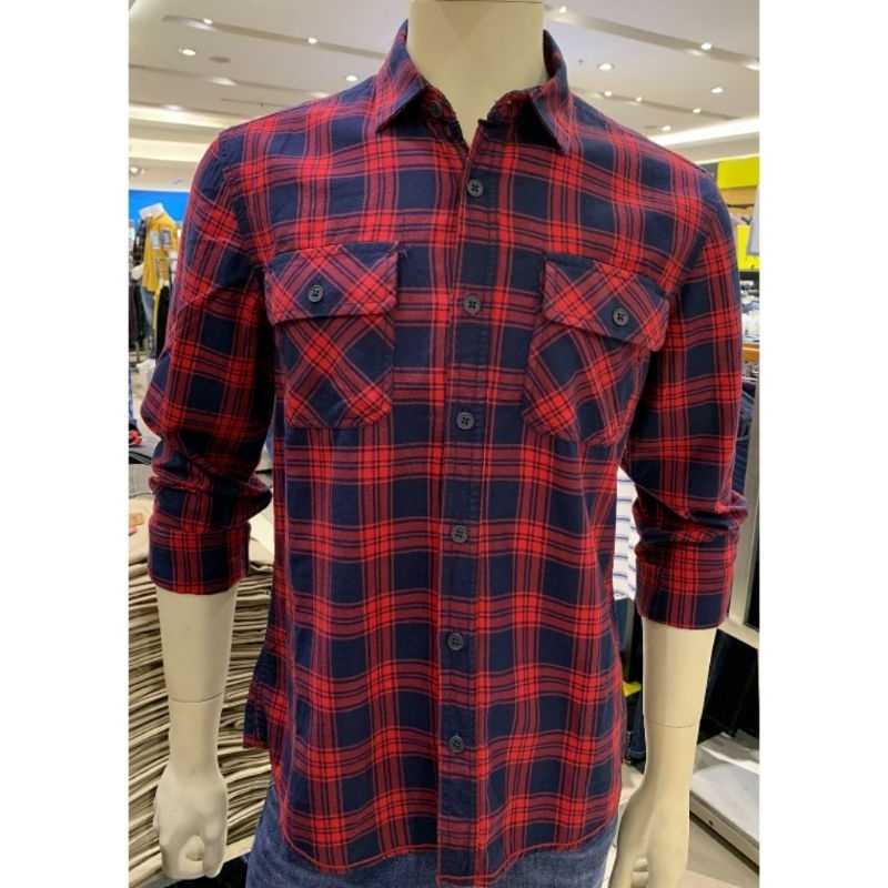 Kemeja Cardinal jeans original mens CAKAI01895J 11A kemeja  panjang pria katun berkantong merah