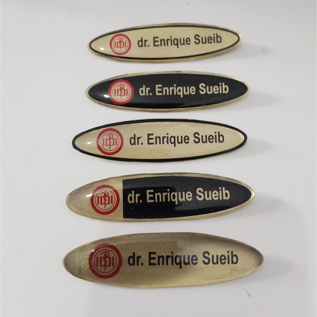 name tag dokter - name tag logam oval