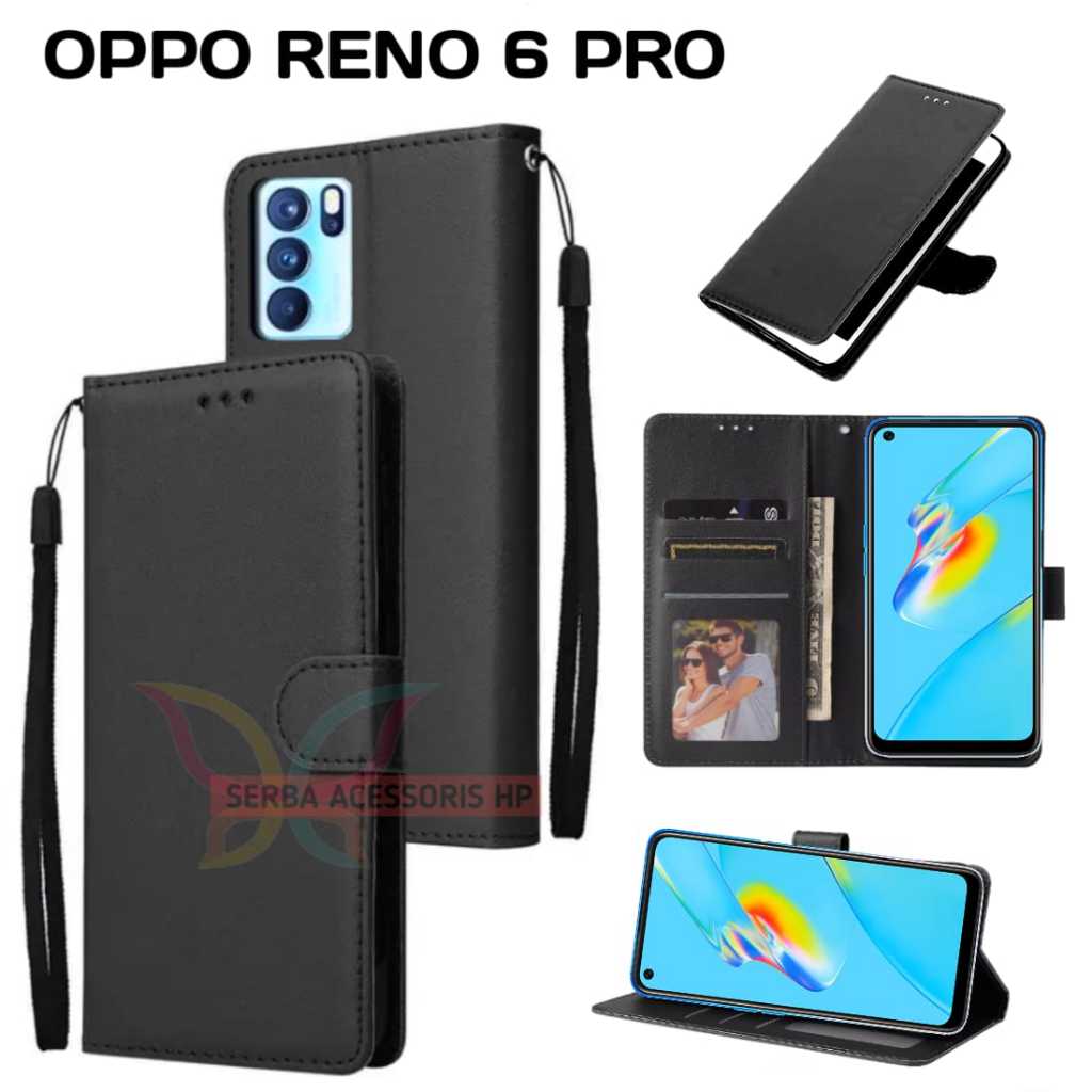 Case dompet OPPO RENO 6 PRO flip dompet Kulit mewah sampul slot kartu