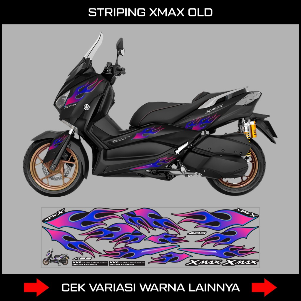 STRIPING API UNTUK XMAX LAMA / STIKER LIS VARIASI / STICKER LIST BODY MOTOR XMAX 250 CC OLD / STOCK 