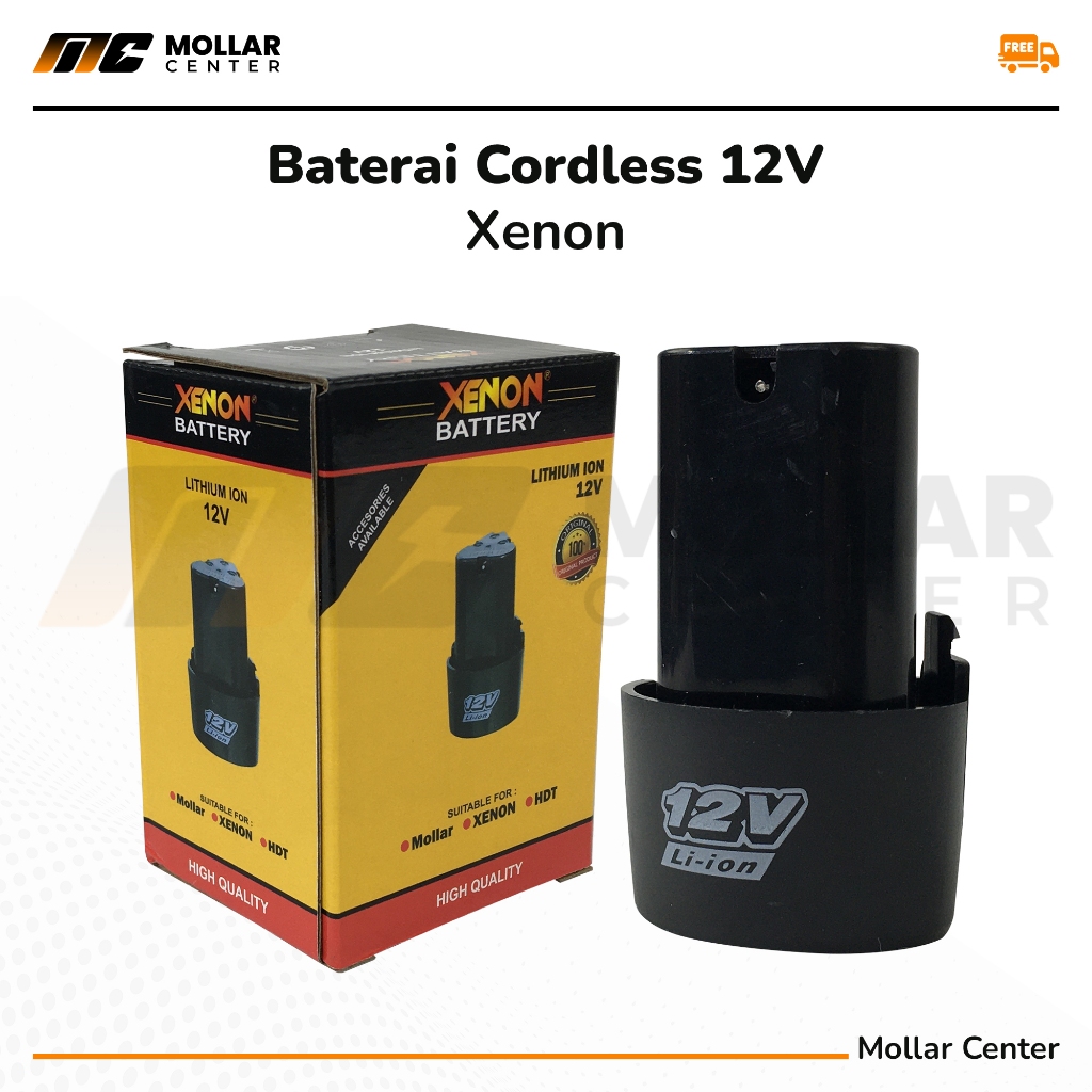 baterai bor cordless 12v - 1.5ah xenon / baterai cordless 12v xenon / baterai Li-ion 12v xenon / bat
