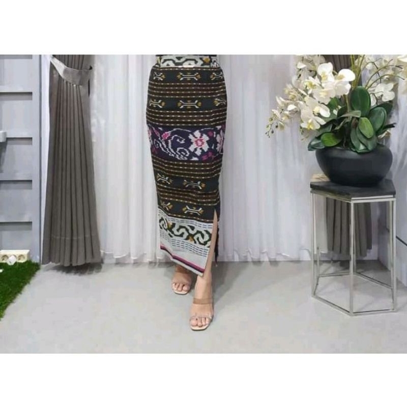 Rok span panjang belah samping, Rok kebaya, Rok tenun batik kekinian