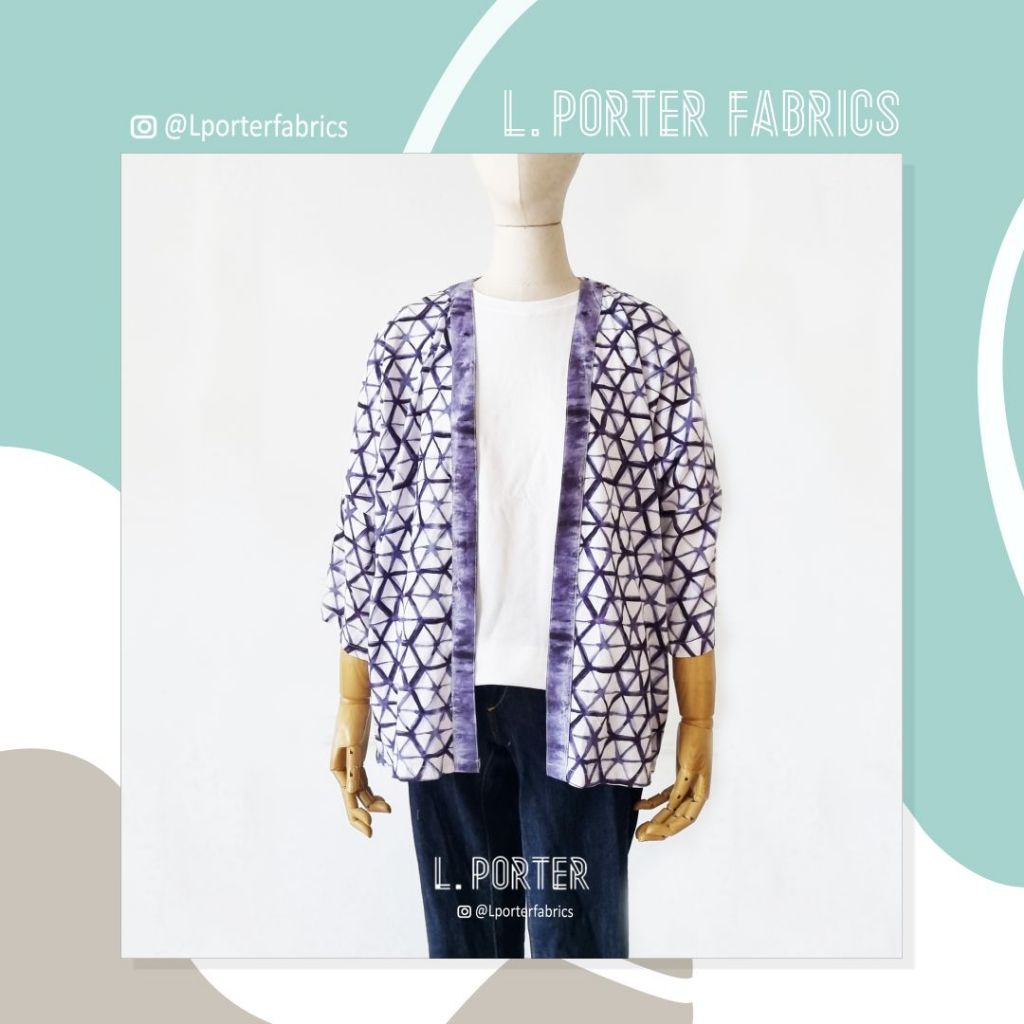 Outer Shibori Hexagon Ready to wear Casual Outer Rayon Viscose Baju Santai Wanita