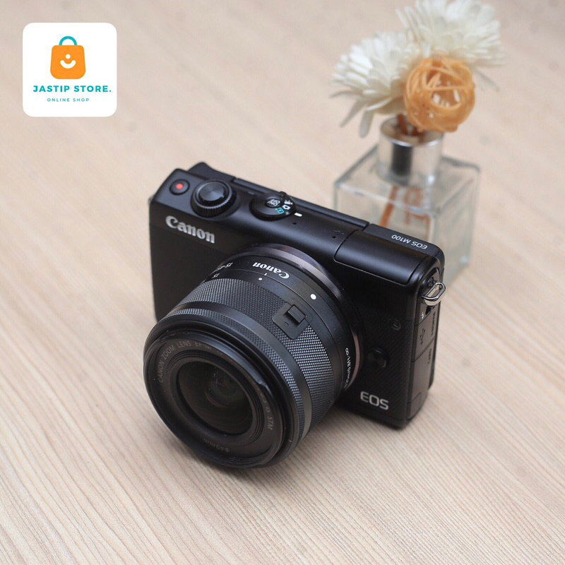 Canon M100 Lensa Kit 15-45mm Kamera Mirrorless Original
