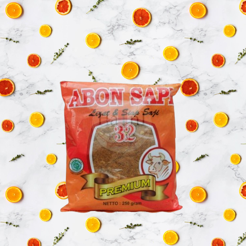

abon sapi 32 lezat gurih kemasan 250 gram abon sapi daging sapi premium