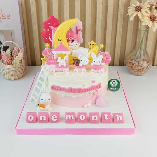 

CAKE TEMA KELINCI UK 20CM / KUE ULANG TAHUN CUSTOME