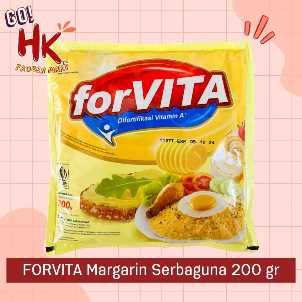 

Forvita Margarin Serbaguna 200gr | mentega butter praktis blue band HK Frozen Mart