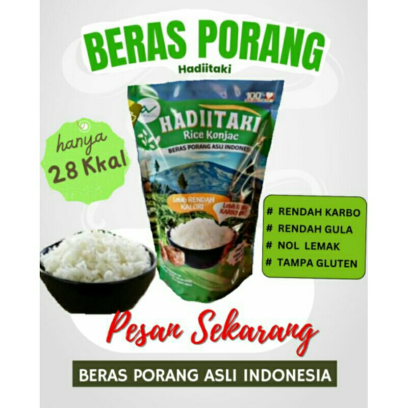 Beras Porang HADIITAKI 1Kg Shirataki Konjac Rice diet rendah kalori