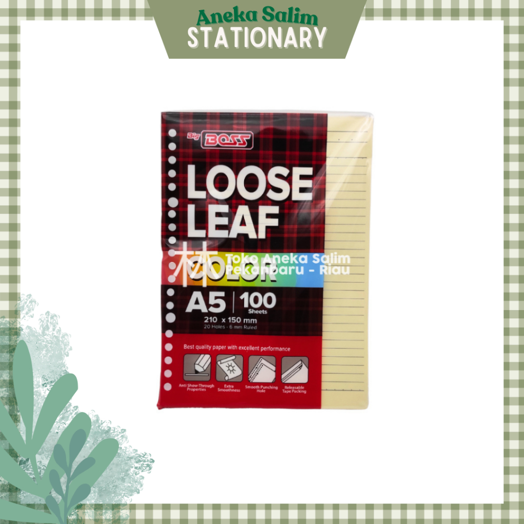 

Anekasalim - Loose Leaf Isi Kertas Binder BigBoss A5-100 Yellow