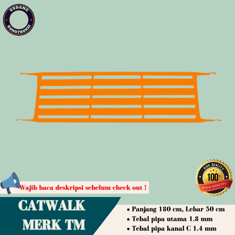 Catwalk merk TM atau Pijakan Tukang Berdiri Diatas Scaffolding