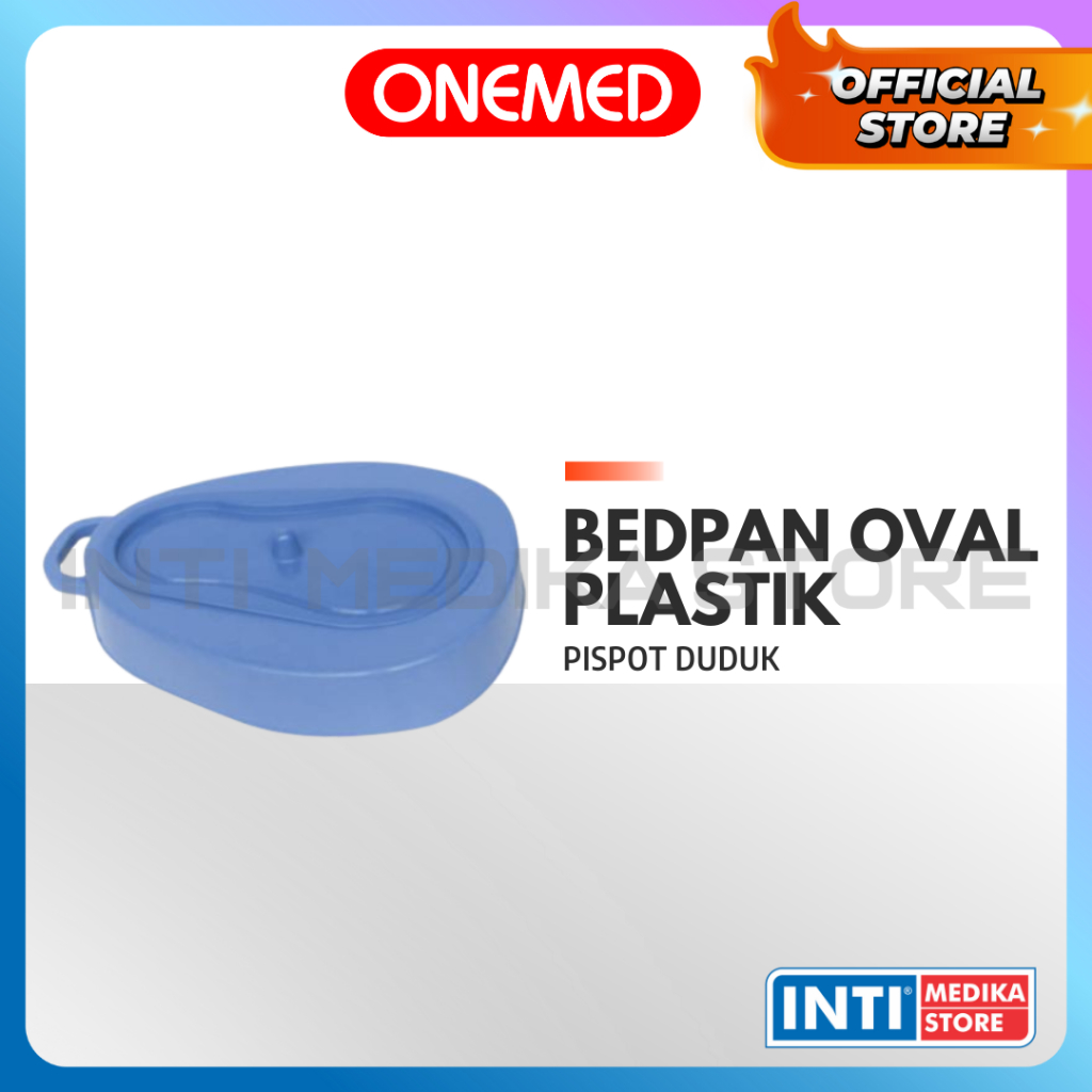 ONEMED - Bedpan Duduk Plastik + Tutup | Bed Pan Pispot BAB Oval