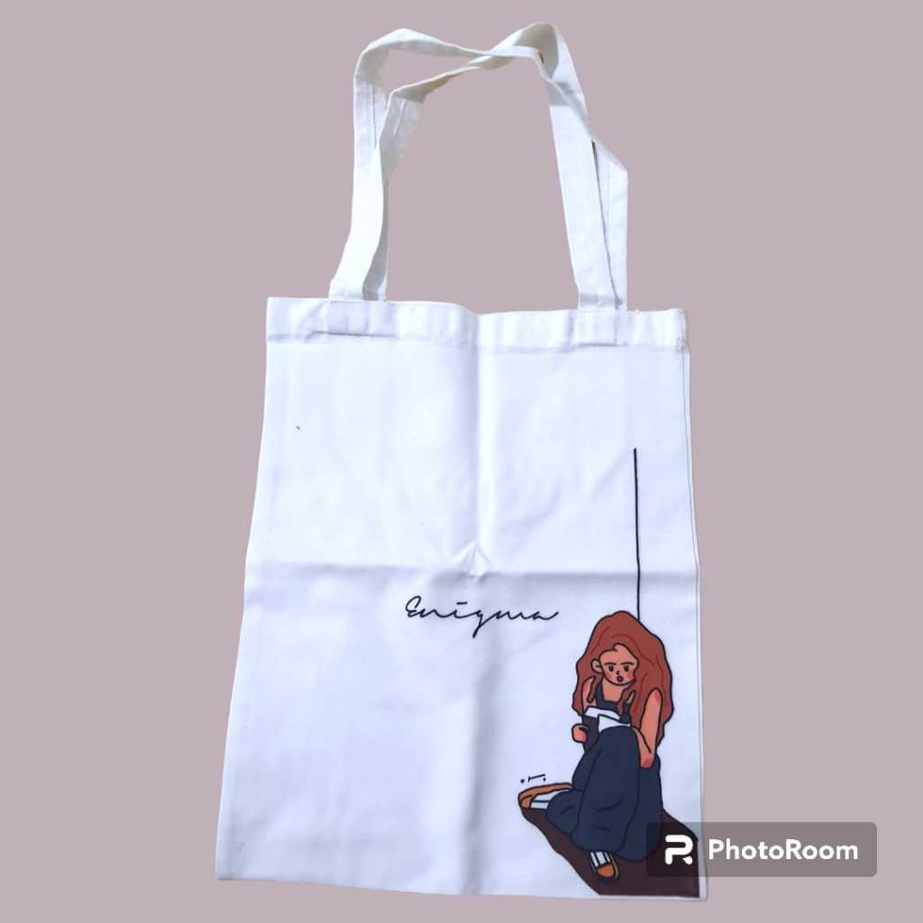 Tas ToteBag Kanvas Warna Putih