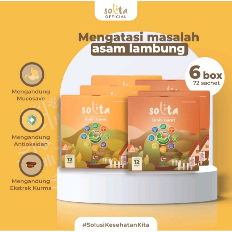 

SOLITA Minuman Serbuk Umbi Garut 6 Box (Isi 72 Sachets) Mix Rasa Coklat dan Thai Tea