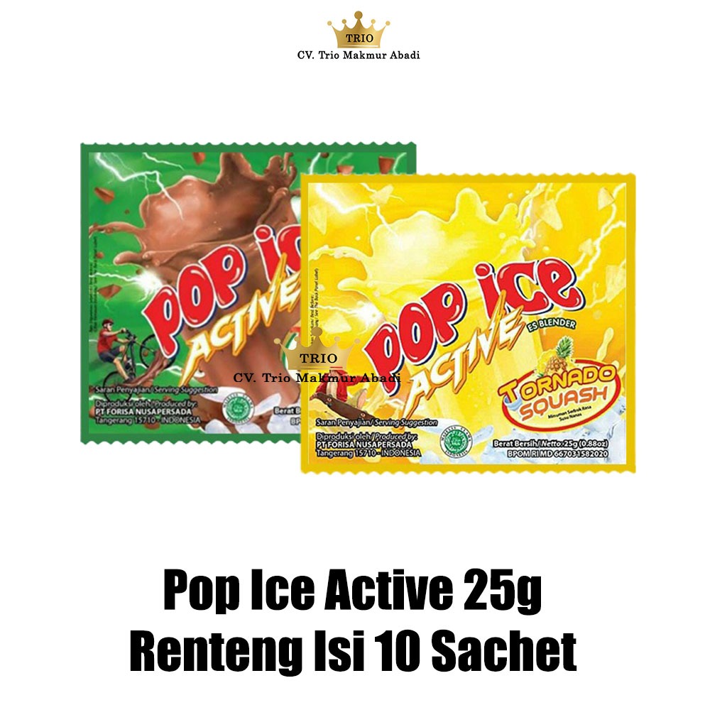 

Pop Ice Active 25g Renteng Isi 10 Sachet