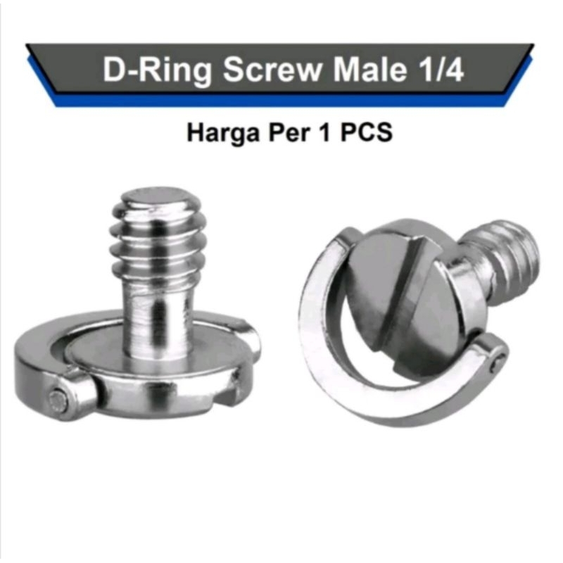 BAUT D-Ring Screw Male#Baut 1/4 untuk Tripod