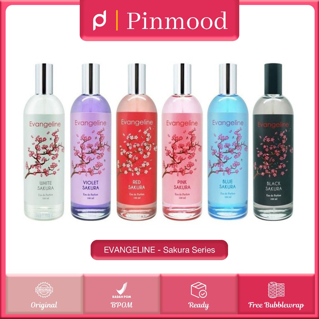 EVANGELINE - EAU DE PARFUM SAKURA SERIES ( 100 ml ) - Perfume Red / Blue / Black / White / Pink / Pu