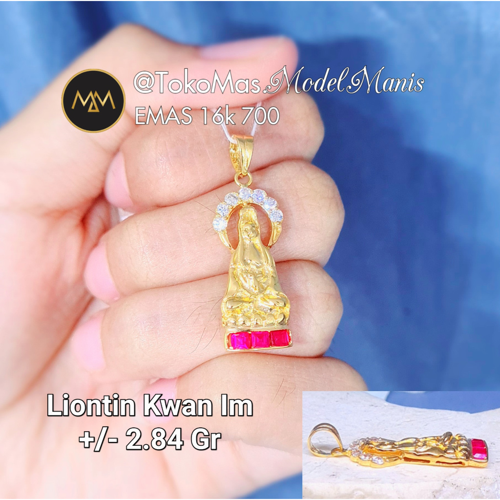 Liontin Dewi Kwan Im Emas Kuning 700 kadar 16k