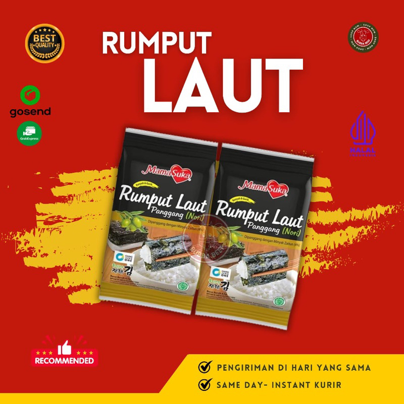 

Rumput Laut Mama Suka | Nori Crispy Snack Rumput Laut Kering | Mamasuka Rumput Laut Panggang | Mamasuka Seaweed | Nori Mamasuka | Rumput Laut Langsung Makan