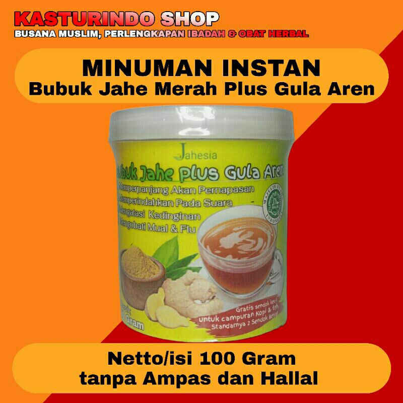

Bubuk Serbuk Jahe Merah Gula Aren Netto 100 Gram
