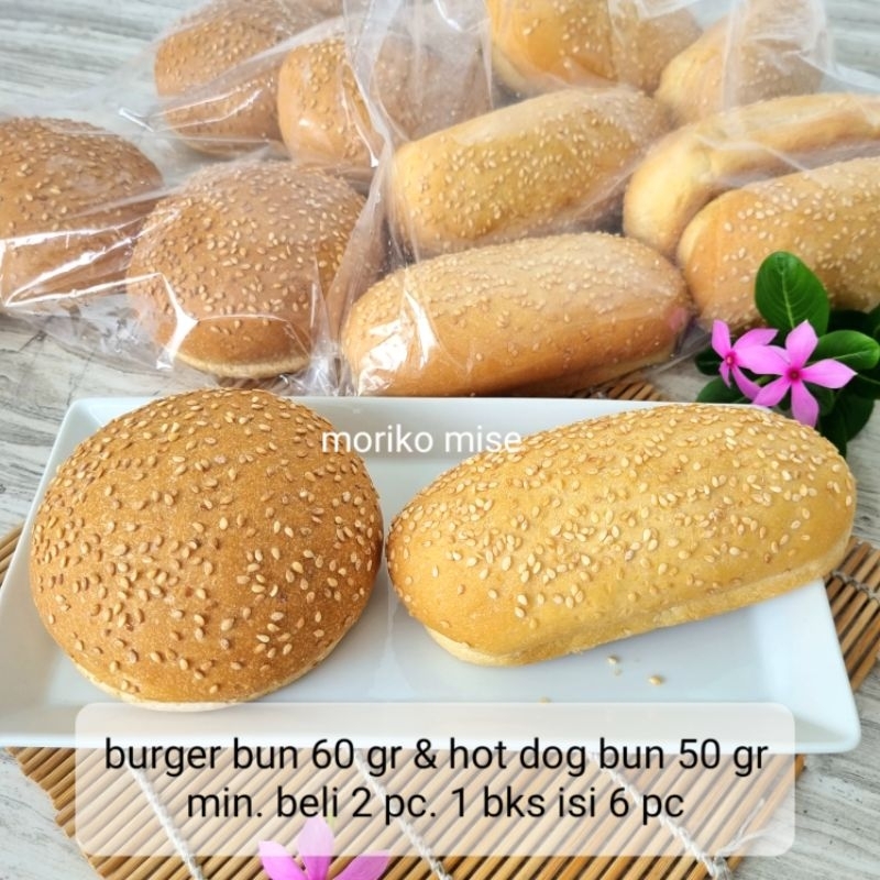 

roti burger taburan wijen bread slice / burger bun with sesame seed / sandwich hotdog / roti burger