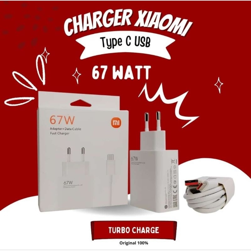 [ CAS XIAOMI 67W TURBO ]- CAS CASAN CHARGER XIAUMI XIOMI XIAOMI TURBO CHARGE 67W PLUS KABEL TEPSI TY