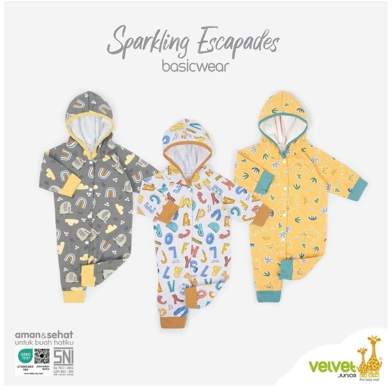 JUMPER VELVET NEWBORN/BAJU KODOK VELVET TOPI