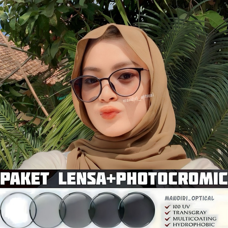 Kacamata wanita (paket frame+lensa Photocromic) | Kacamata Antiradiasi | kacamata cat eye | kacamata