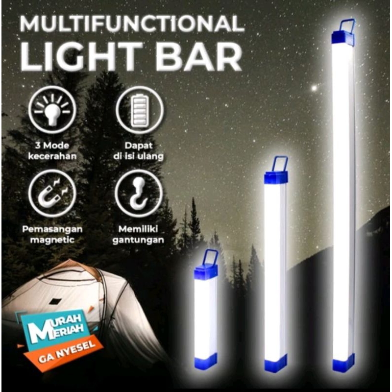 Lampu Neon Led Portabel T7 Emergency 60W Panjang 32CM / Lampu Neon Cas