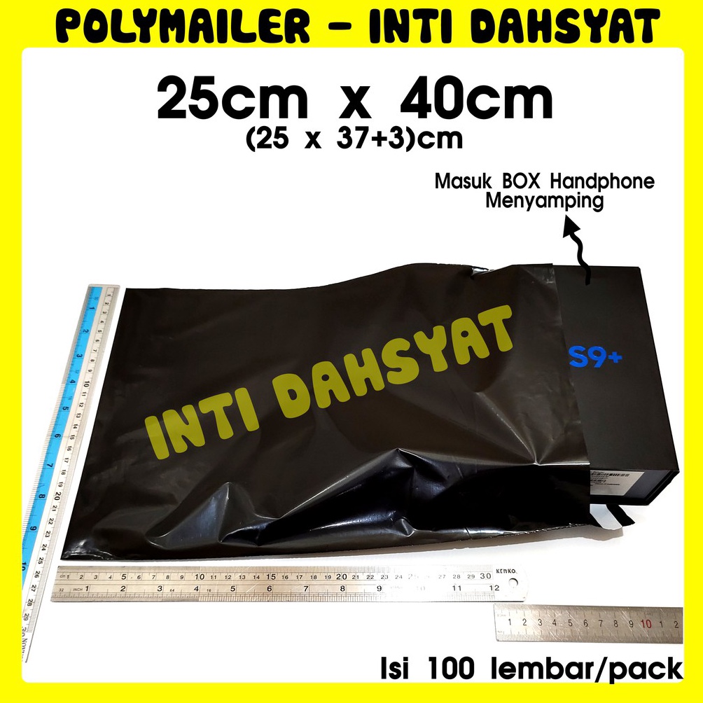 

Promo.. POLYMAILER HITAM GLOSSY 25x40 Isi +/-100lembar Plastik Amplop Kurir Toko Online Shop DHL JNE SiCepat J&T LDE