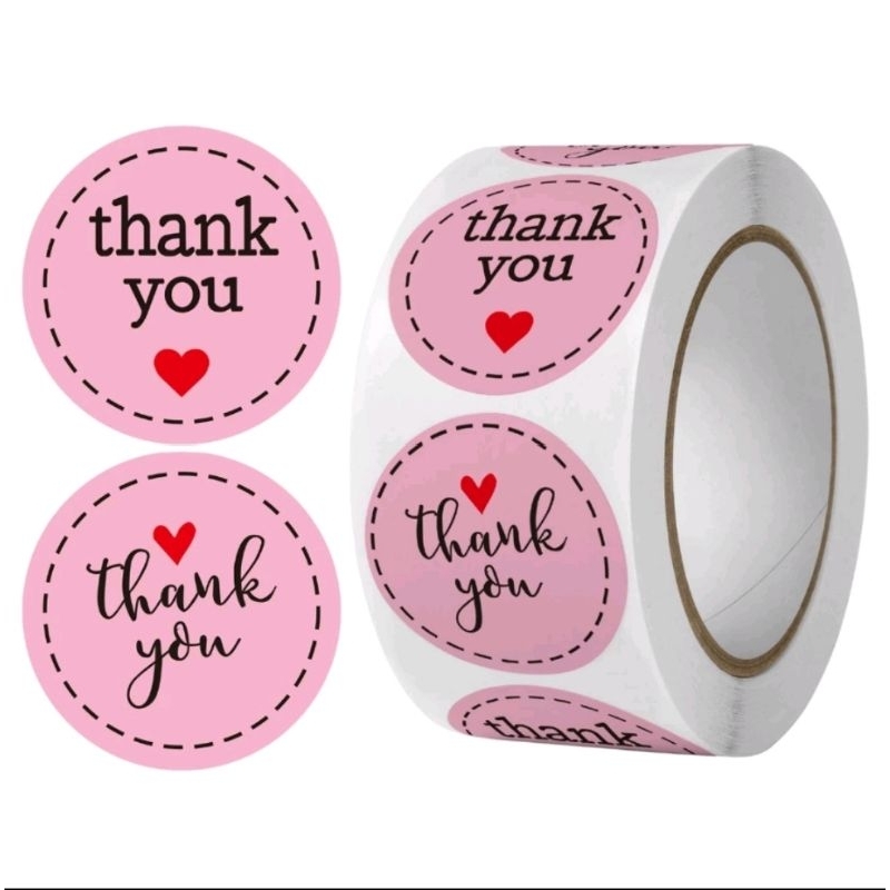 

STT Sticker Thank You Roll Isi 500 Pcs Stiker Terima Kasih Warna Self Adhesive Seal